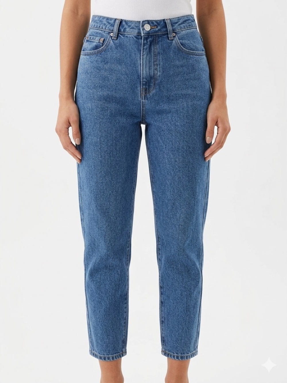 Zara Trafaluc High Waisted Tapered Leg Mom Jean Medium Blue Wash Women's‎ 4